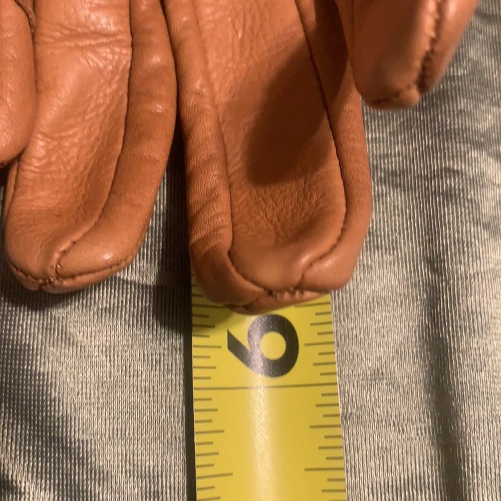 LEATHER GLOVES SZ LARGE MADE IN PAKISTAN CAMEL COGNAC GORGEOUS WHISKEY - Picture 9 of 16